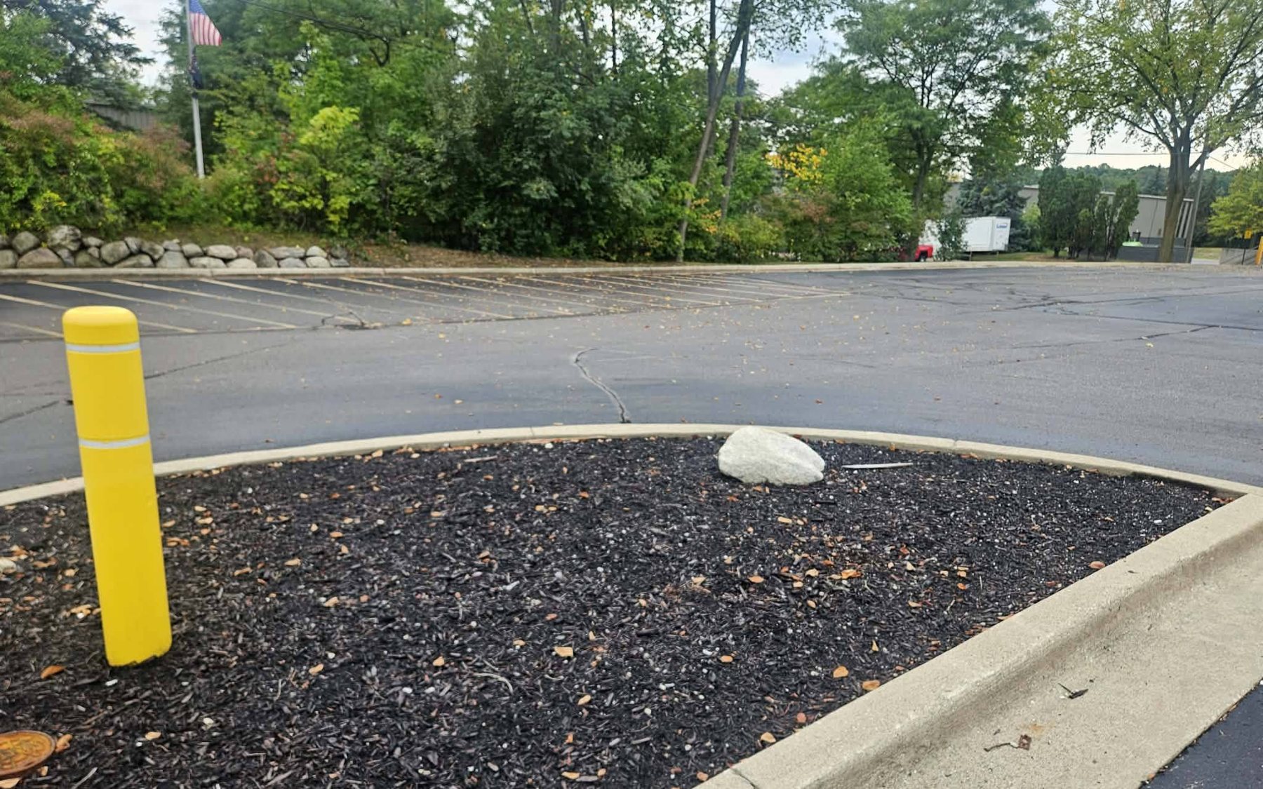Fresh mulch beds at a commercial property